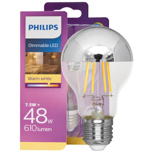 LED-Lampe Spiegelkopf silber, E27/7,2W (50W), 650 lm, 2700K