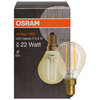 LED-Lampe VINTAGE 1906, Tropfen-Form, gold, E14/2,5W (22W)