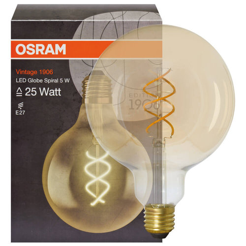LED-Lampe Globe, gold, E27/5W (25W) L178, Ø 125 mm