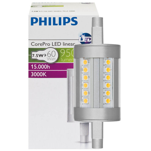 LED-Stablampe, R7s/7,5W(60W) L 78, Ø 29 mm, 3000K