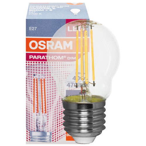 LED-Filament-Lampe, Tropfen-Form, klar, E27/4,5W(40W)