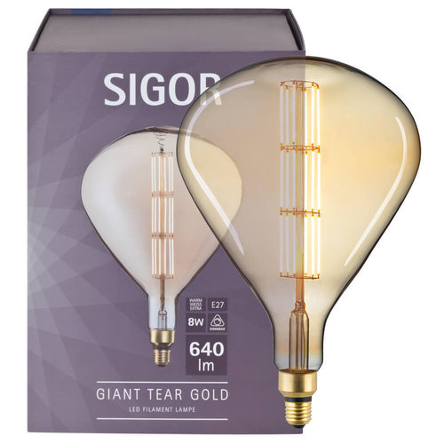LED-Filament-Lampe, GIANT TEAR, E27/8W, L 365, Ø 245 braun 2000K