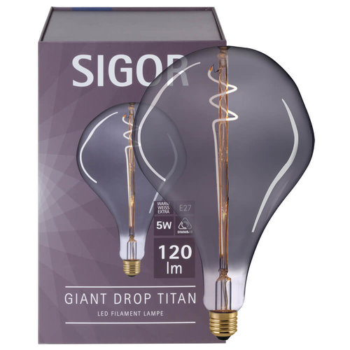 LED-Filament-Lampe, GIANT DROP, E27/5W, L 265, Ø 165 Lila 2200K