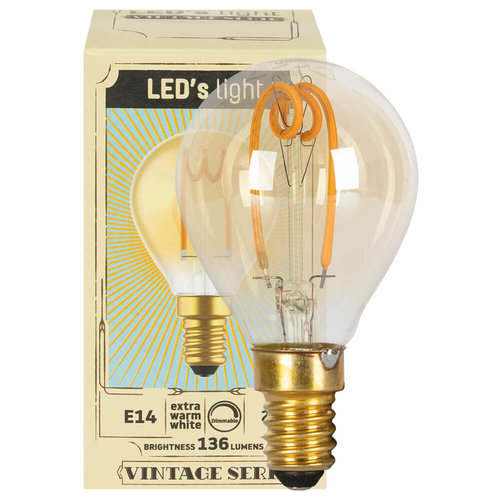 LED-Filament-Lampe, Tropfen-Form E14/2,5W (13W) 136 lm gold 1800K