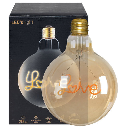 LED-Filament-Lampe, Globe-Form, E27/4,5W, 250 lm, 1800K love