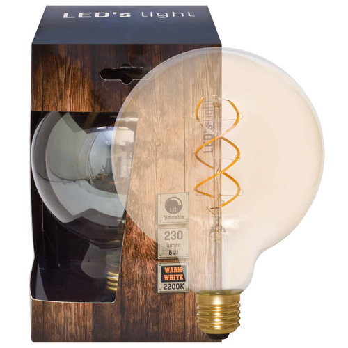 LED-Lampe, E27/5W (25W), 250 lm, Globe-Form, gold getönt Ø 125, L 178 mm