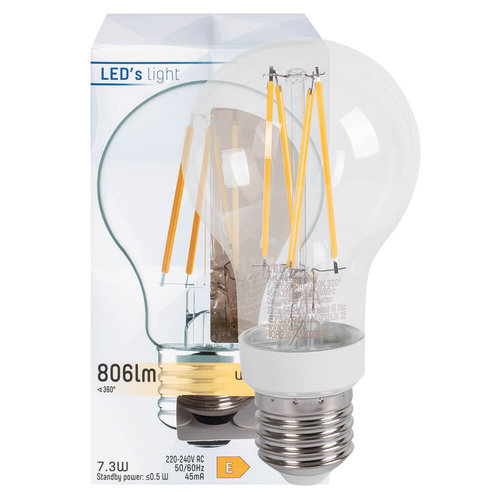 LED-Filament-Lampe AGL-Form klar E27/7,3W 806 lm 2700K mit HF-Bewegungsmelder