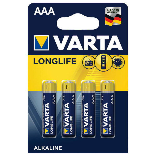 Batterie, Alkaline, LONGLIFE, Blisterware, Micro, LR03, AAA 1,5V | VE: 4
