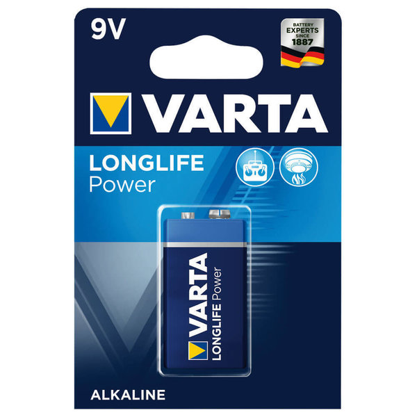Batterie, Alkaline, LONGLIFE POWER, Blisterware Block, 6LR61, 9V | VE 1