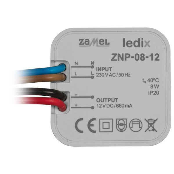 LED-Netzteil, 12V-DC/8W