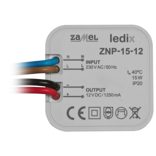 LED-Netzteil, 12V-DC/15W