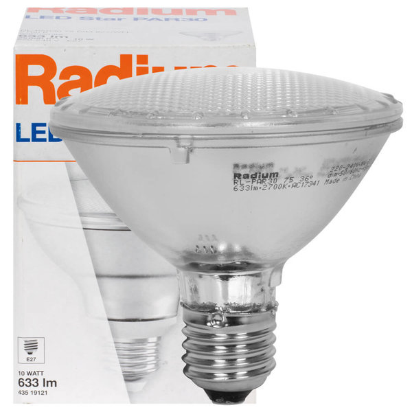 LED-Reflektorlampe, PAR30, E27/10W (75W) 633 lm, 2700K, 36° dimmbar