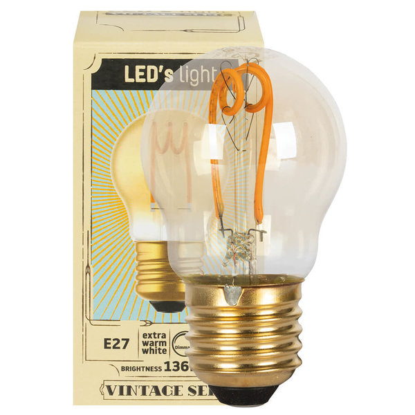 LED-Filament-Lampe, Tropfen-Form E27/2,5W (13W) 136 lm gold 1800K dimmbar