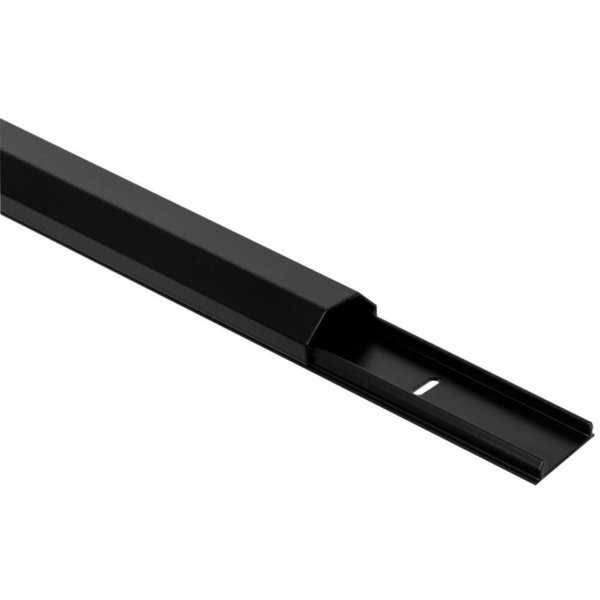 Aluminium-Kabelkanal halbrund  L 1.100, B 33, H 18 mm - schwarz