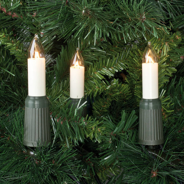Weihnachtsbaumkette elfenbein mit teilbarem Stecker 30 x E14/8V/4W - Länge 64 m