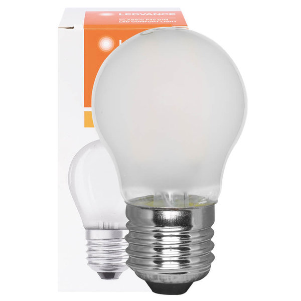LED-Filament-Lampe, Tropfen-Form, matt, E27/3,4W (40W) dimmbar