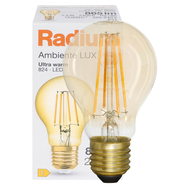 LED-Filament-Lampe AGL-Form, gold E27/7,5W (63W), 865 lm, 2400K