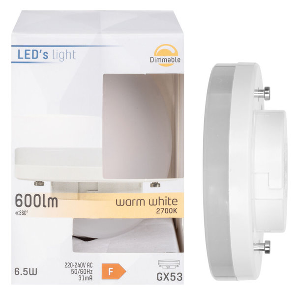 LED-Reflektorlampe, GX53/6,5W (48W), 600 lm 2700K dimmbar